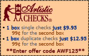 Artistic Checks coupon code